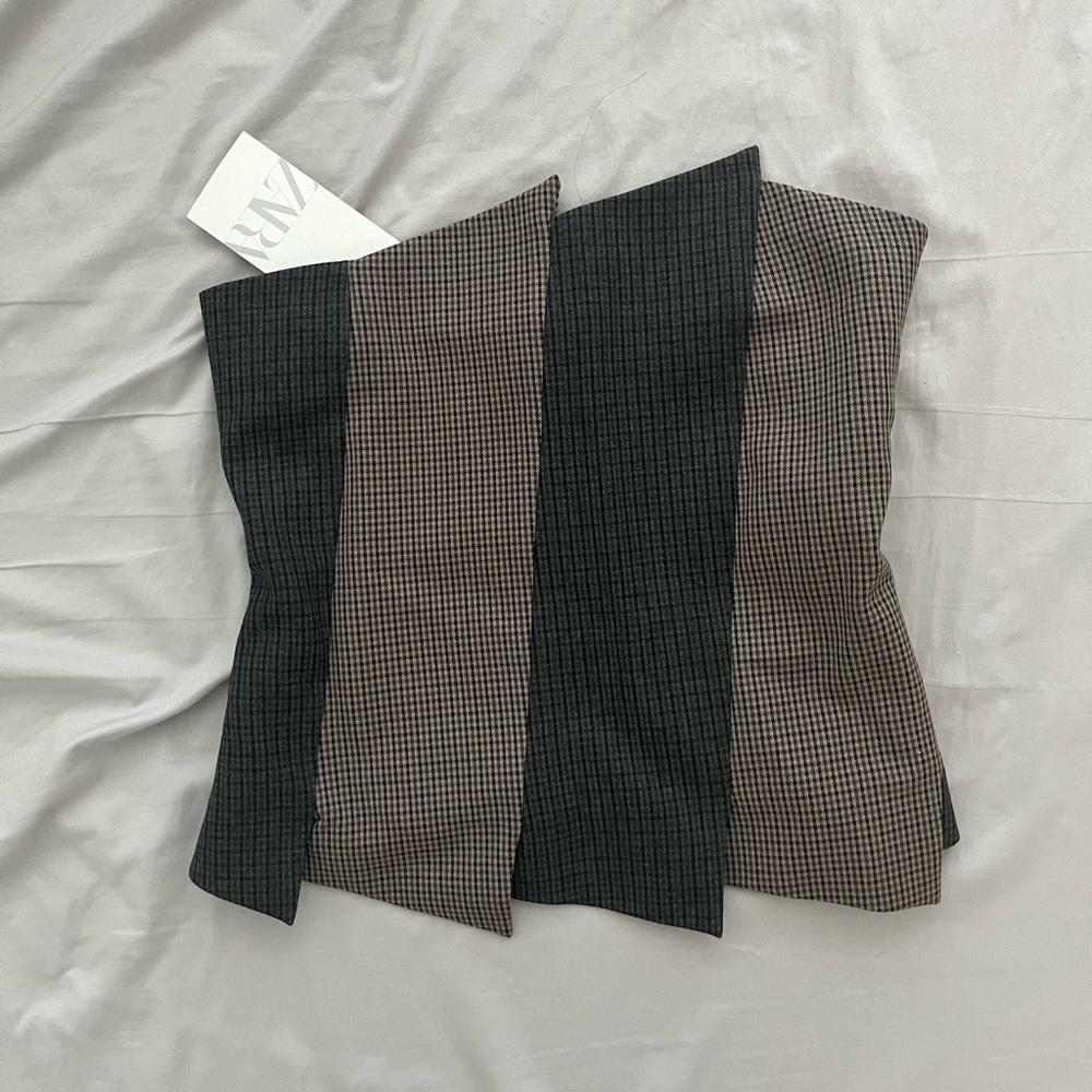 Zara Plaid Tube Top